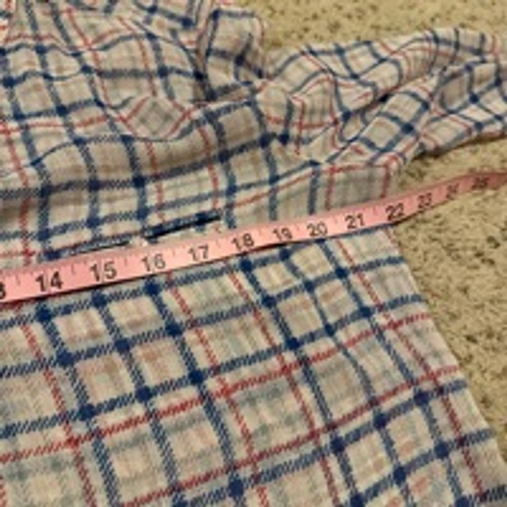 Women's KUT From the Kloth Plaid Button-Up Shirt XL White Blue - Picture 5 of 9